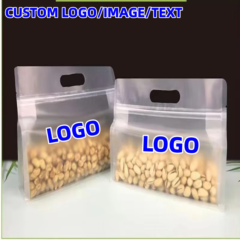 Food Snacks For Christmas - 50 Stück mattierte 3D-Stand-Up-Ziplock-Beutel, wiederverschließbare Kunststoffbeutel