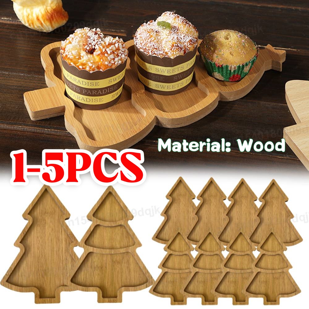 Food Snacks For Christmas - Weihnachtsbaum-Teller aus Holz, Charcuterie-Restaurant, Dessertbretter für