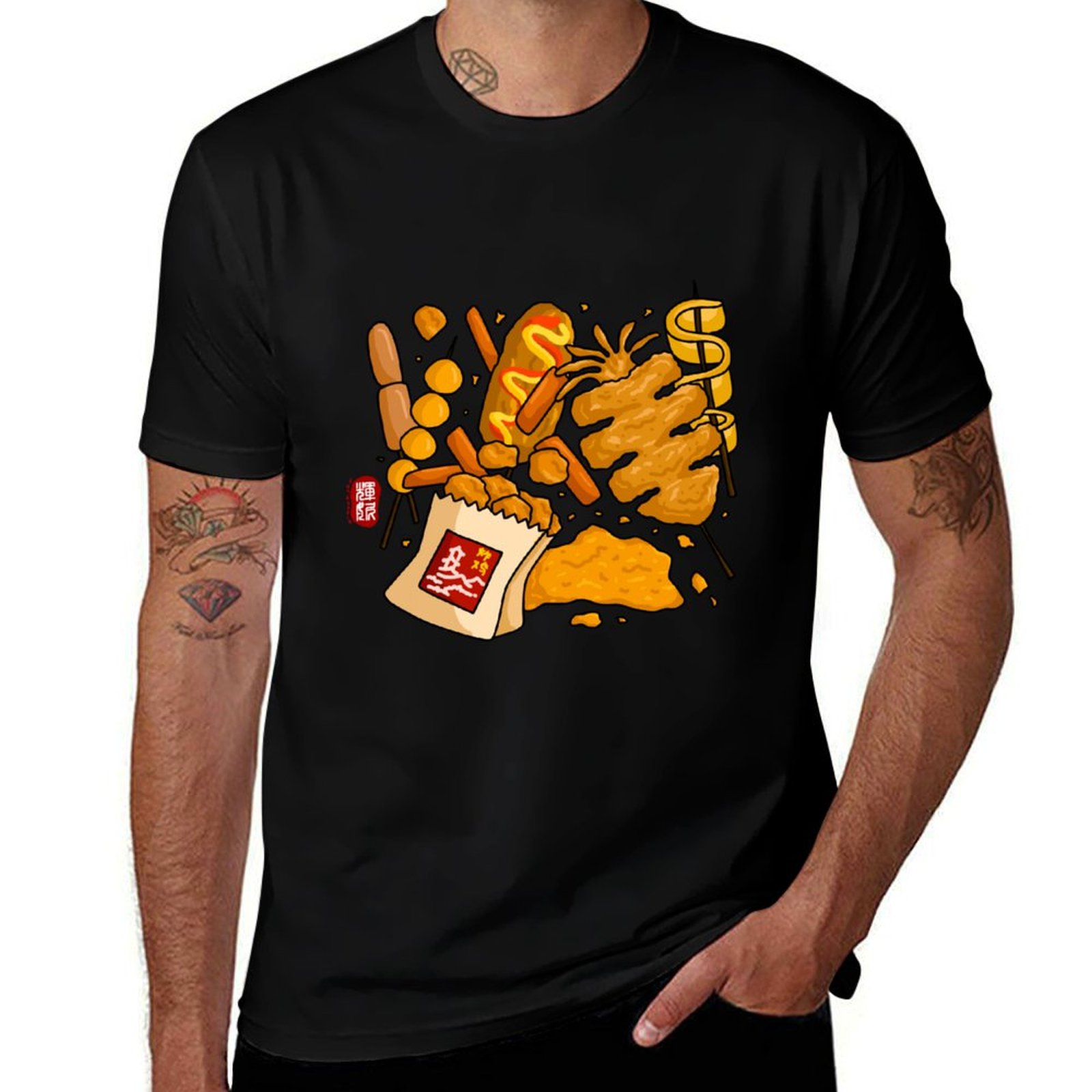 Quick Food Snacks - Street Food Snack (farbig) T-Shirt Schnelltrocknendes