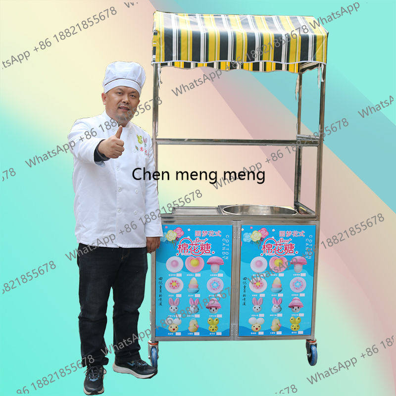 Snacks Food Stall - Snack-Wagen Zuckerwatte-Stand Faltbarer Edelstahl Tragbarer Mobiler