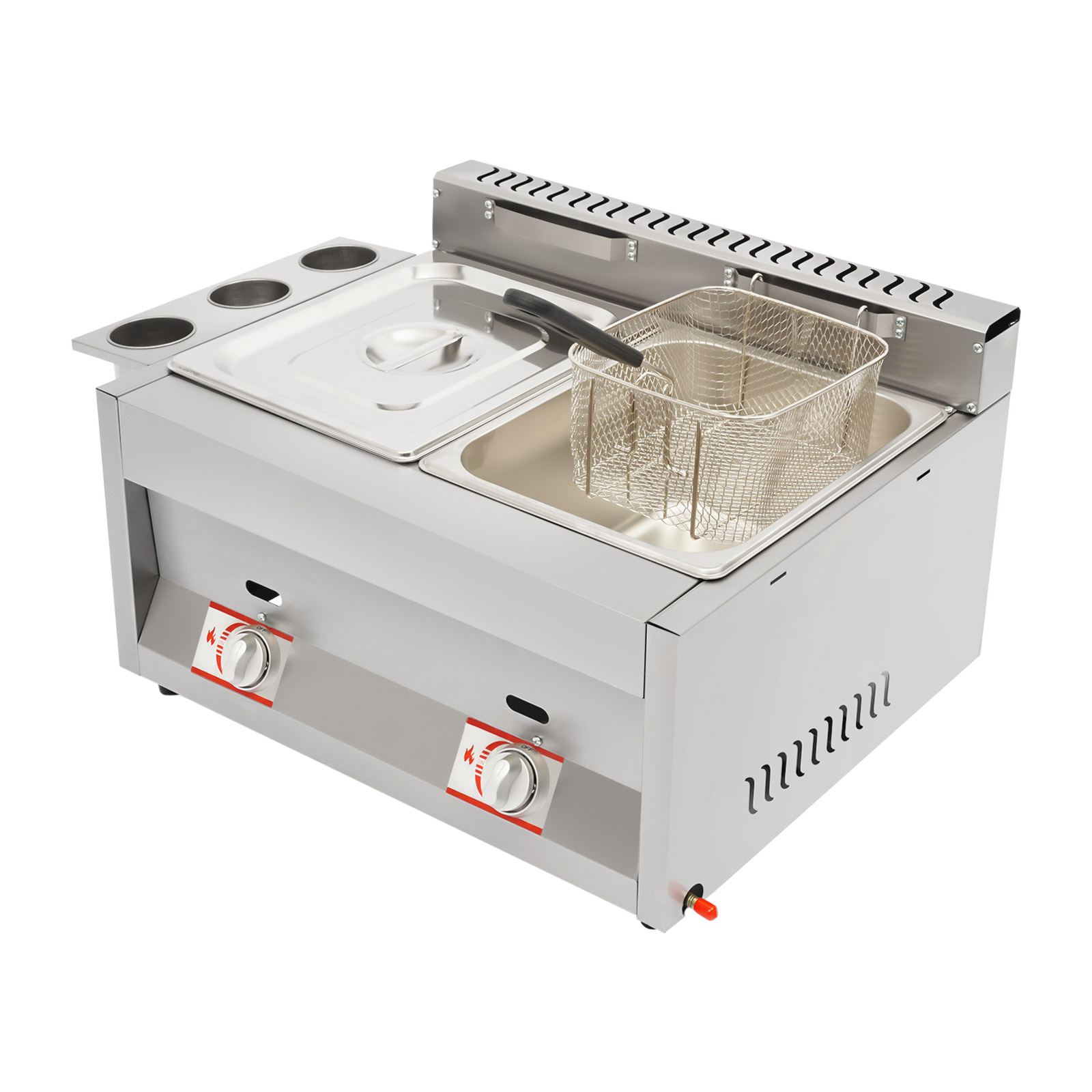Food Snacks Restaurant - Gewerbliche Doppel-Fritteuse mit 2 Becken, 6,34