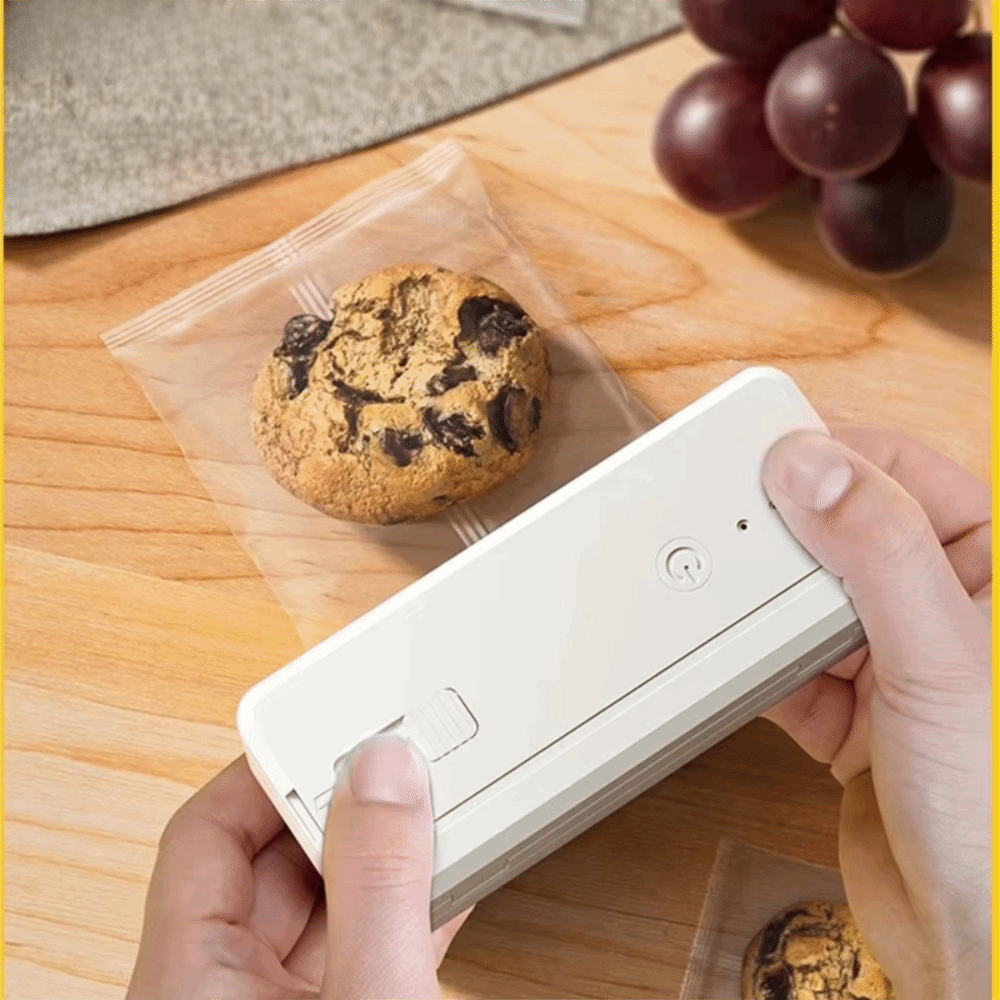 Quick Food Snacks - Magnetische Snacktüten-Versiegelungsmaschine Mini 2-in-1 Lebensmittelverpackungsbeutel-Versiegler USB-Aufladung