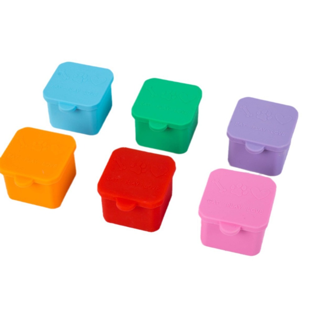 Food Snacks Distribution - 1/3 Stück Praktische Silikon-Lebensmittelverteilbox Rot/Rosa/Lila/Grün/Orange/Blau 2/4