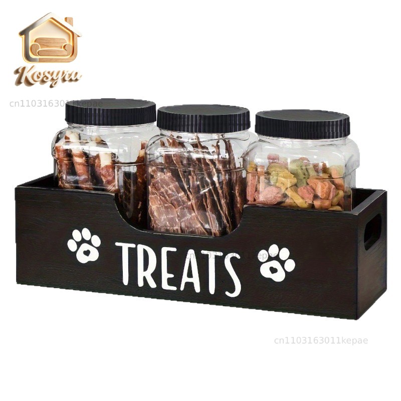Food Snacks Amazon - Holzbehälter für Hundefutter, Aufbewahrungsbox, Amazon Haushaltsbehälter