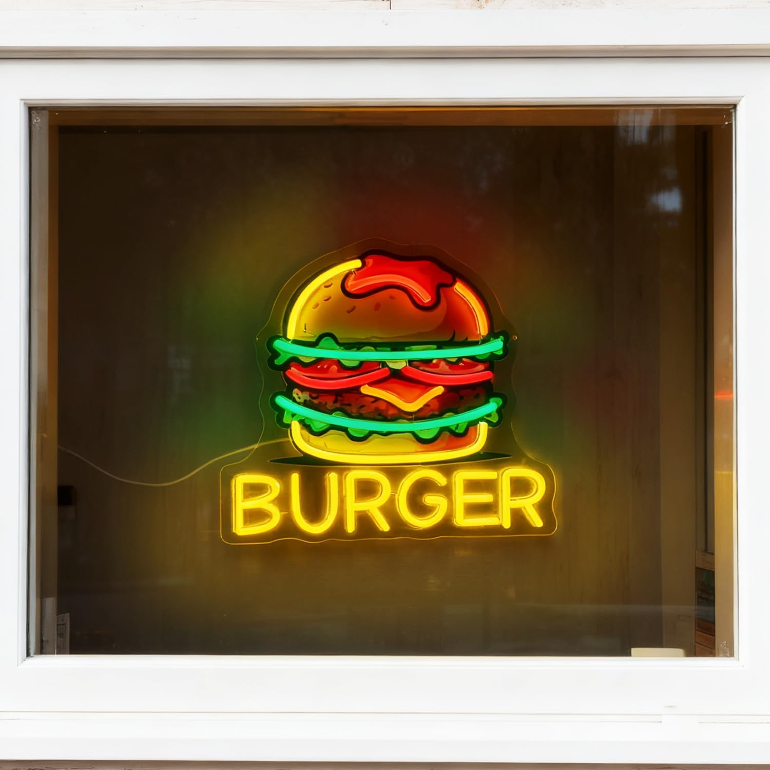 Burger Neonschild, LED-Hamburg – Food Snacks Restaurant Bewertung und Preis