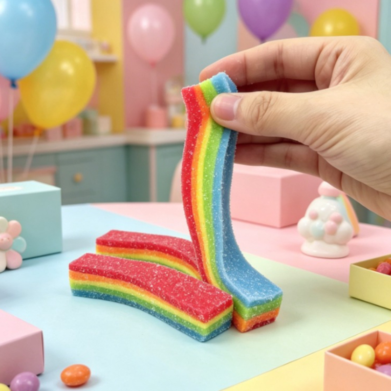 Weicher Regenbogen-Streifen-St – Candy Sour Strip Bewertung und Preis