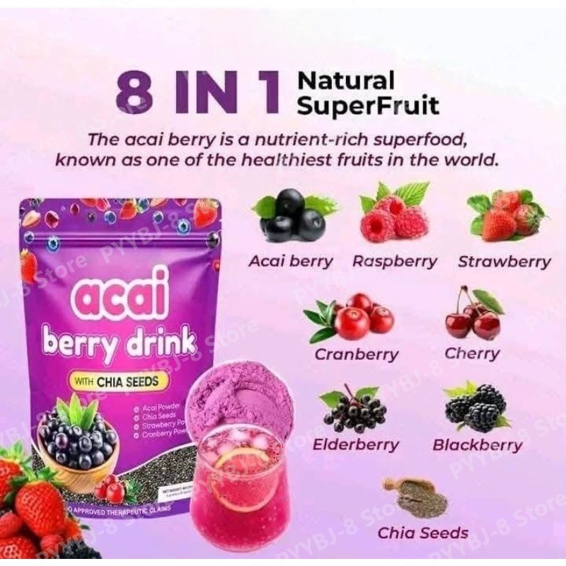 Acai-Beeren-Getränkepulver 10  – Food Snacks To Eat Bewertung und Preis